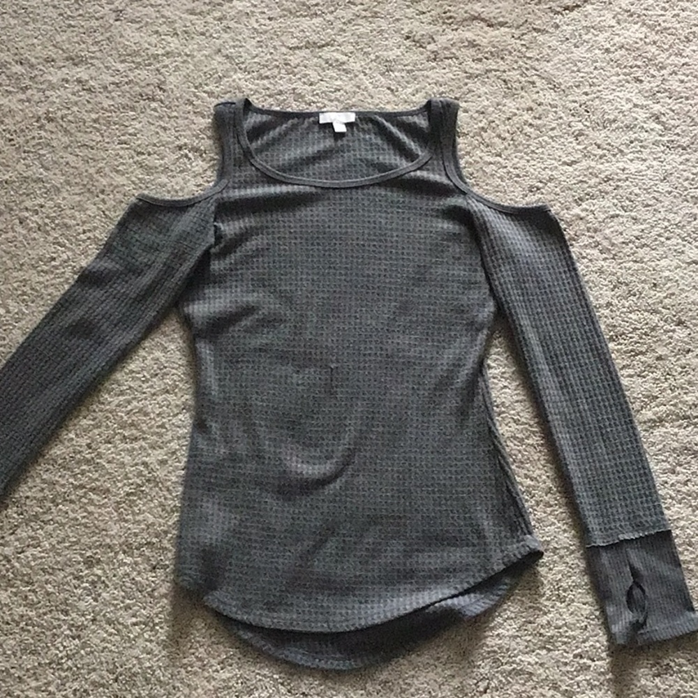 Cut out shoulder sweater